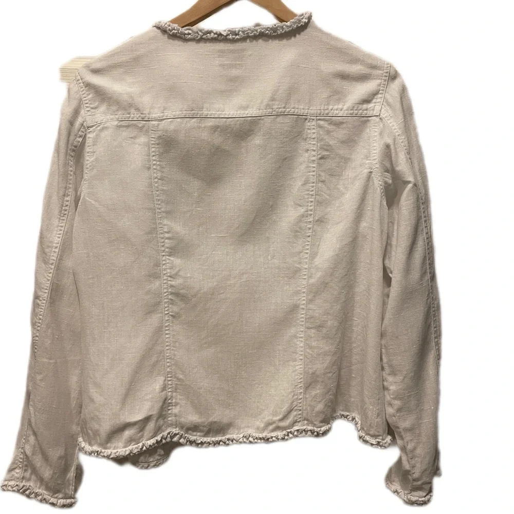 Chico’s 100% Linen Open Blazer – Size 1 (Fits Like Medium)‎